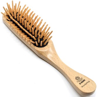 Kent KB WoodyHog Large Grooming Cushion Hair Brush with Wooden Quills